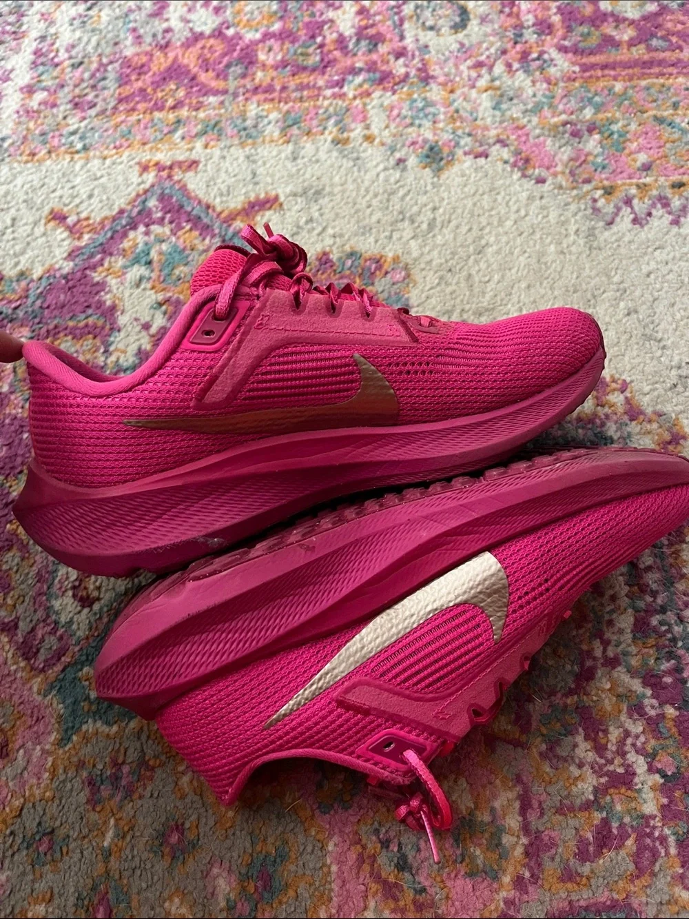 Nike Air Zoom Pegasus 40 Fierce Pink Gold Running Shoes Women’s Size 7